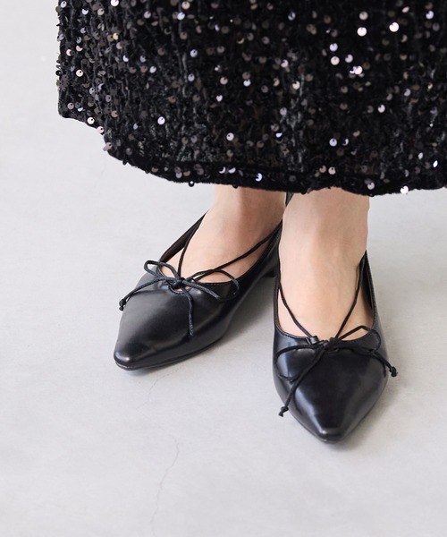 「menue」 フラットパンプス 24.0cm ブラウン レディース