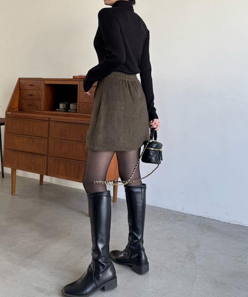 JUNOAH（ジュノア） セットアップ ジャケット+スリットミニスカートset