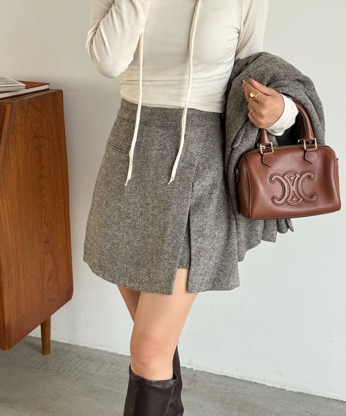 JUNOAH（ジュノア） セットアップ ジャケット+スリットミニスカートset