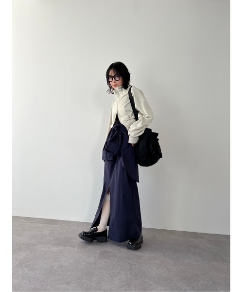 「HANNE」 ジップアップブルゾン FREE アイボリー レディース_画像9