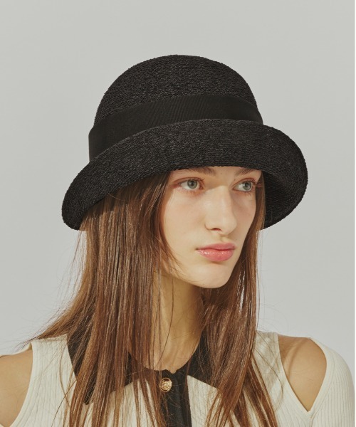 「Chapeau d' O」 ストローハット M/57.5cm ブラック レディース_画像4