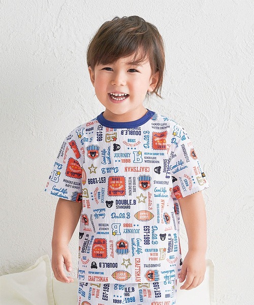 wb tシャツ ドットエア総柄半袖Tシャツ キッズ 子供服 男の子 女の子