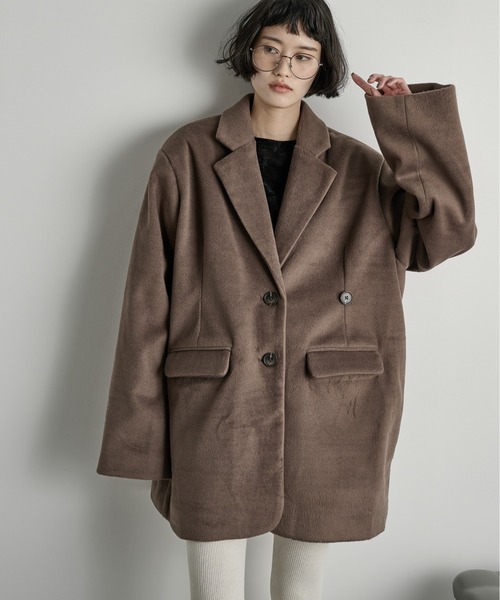 THE Yon コート チェスターコート ウールライクダディジャケットコート