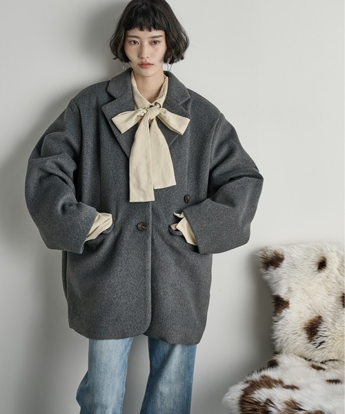 THE Yon コート チェスターコート ウールライクダディジャケットコート