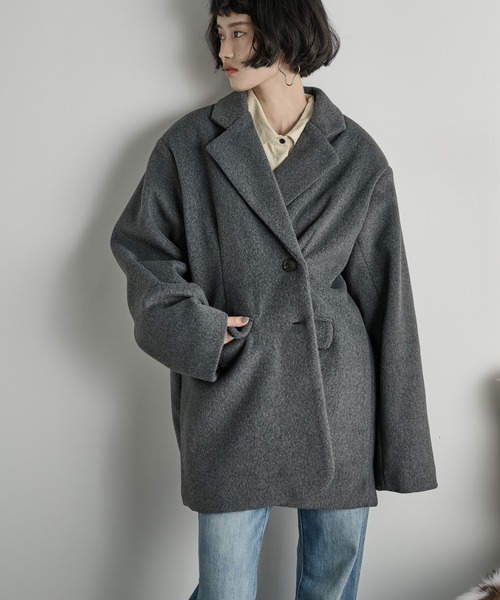THE Yon コート チェスターコート ウールライクダディジャケットコート