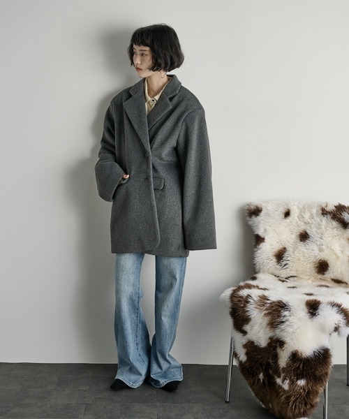 THE Yon コート チェスターコート ウールライクダディジャケットコート