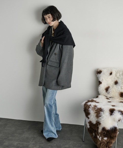 THE Yon コート チェスターコート ウールライクダディジャケットコート