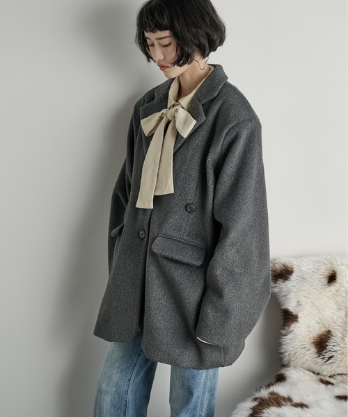 THE Yon コート チェスターコート ウールライクダディジャケットコート