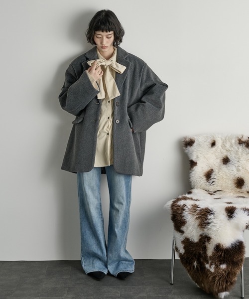 THE Yon コート チェスターコート ウールライクダディジャケットコート