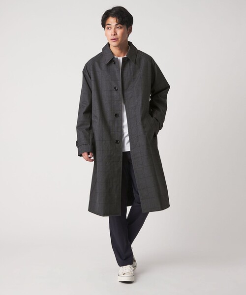 A DAY IN THE LIFE ステンカラーコート コート チェック ルーズ バル