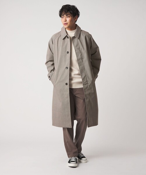 A DAY IN THE LIFE ステンカラーコート コート チェック ルーズ バル