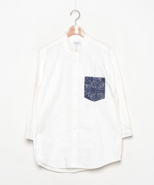 BEAMS（ビームス） 7分袖シャツ L ホワイト メンズ : ZOZOTOWN Yahoo 