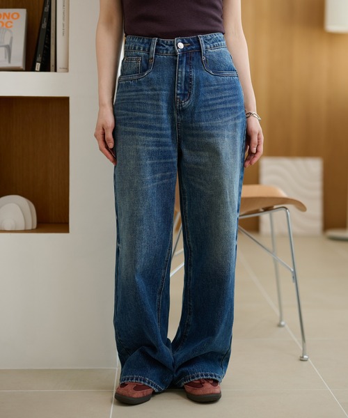 ジーンズ デニム デニムパンツ wide leg straight denim pants