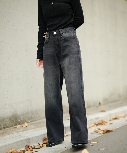 ジーンズ デニム デニムパンツ wide leg straight denim pants