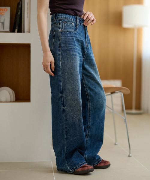 ワイドパンツ ジーンズ デニム デニムパンツ wide leg straight denim