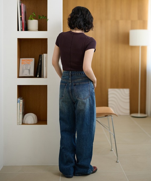 ジーンズ デニム デニムパンツ wide leg straight denim pants
