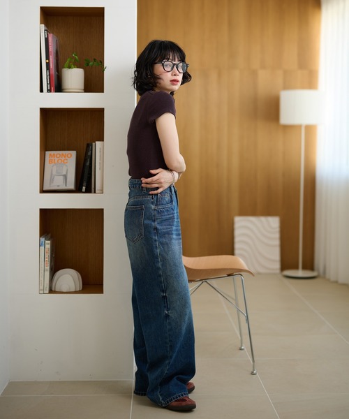 ジーンズ デニム デニムパンツ wide leg straight denim pants