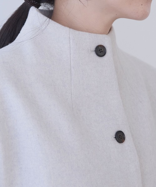 yuni コート アウター W/super100 bottleneck drawstrings hem コート