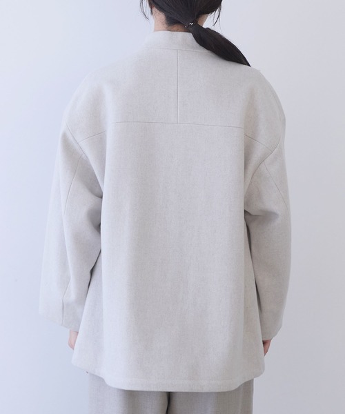 yuni コート アウター W/super100 bottleneck drawstrings hem コート