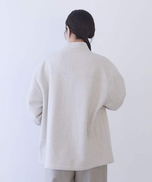 yuni コート アウター W/super100 bottleneck drawstrings hem コート
