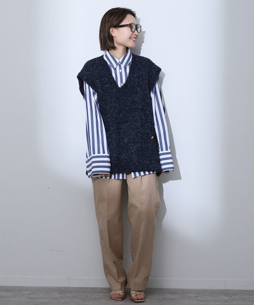 SLOBE IENA（スローブイエナ） ニットベスト FREE ネイビー レディース