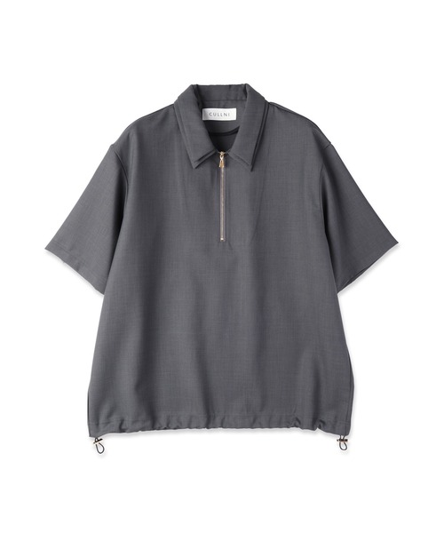 CULLNI〔クルニ〕ニットポロ CULLNI Bi Color Mesh Knit Zip Up Polo Shirt - m-market