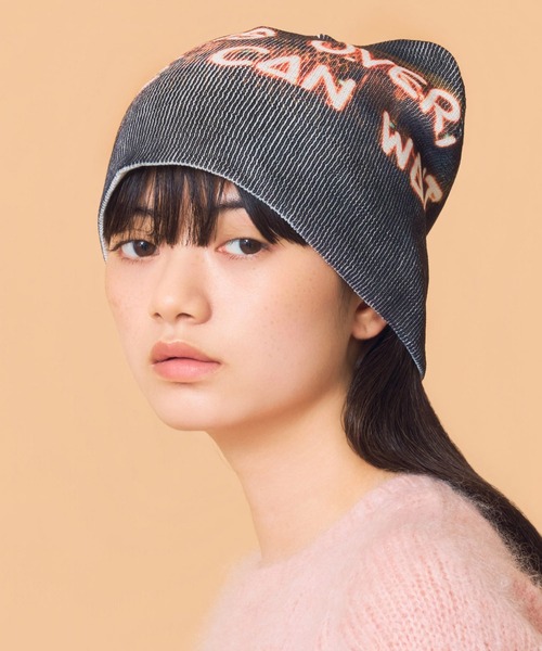 Casselini（キャセリーニ） ニット帽 ニットキャップ フォトプリント