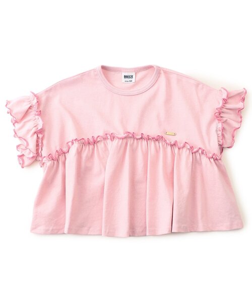 BREEZE（ブリーズ） tシャツ 「リンク」カラバリフリル半袖Tシャツ