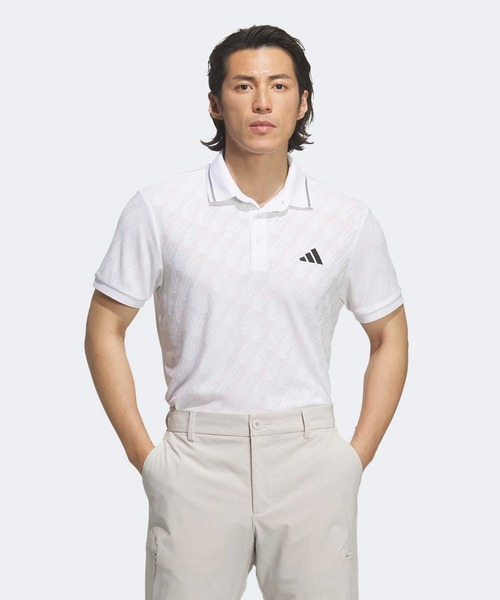 adidas/アディダス ゴルフ ポロシャツ【ライトグレー/Ｌ】新品！ adidas（アディダス） ポロシャツ ジャカード 半袖ポロ「adidas Golf