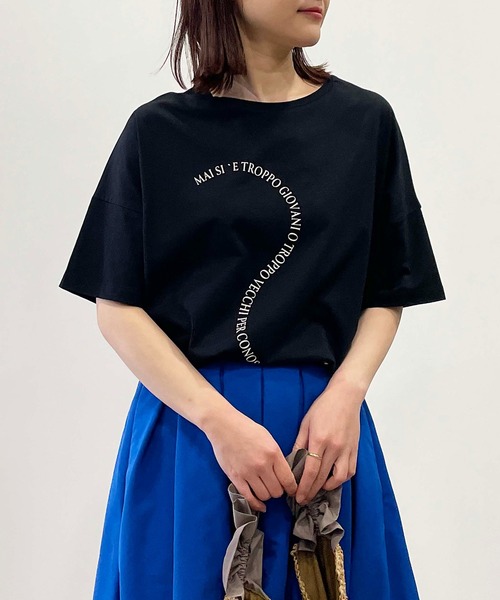 「LUGIVA」 半袖Tシャツ M グレイッシュベージュ レディース_画像8