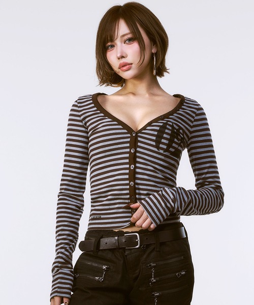 tシャツ EYEERブランド直輸入正規品/02 ロゴ ボタン ロング スリーブ