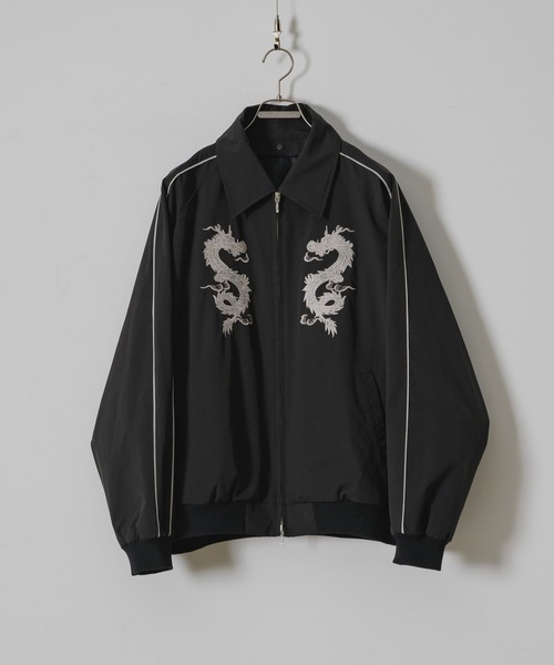 定価:11,880円　Casper John ブラックドラゴン刺繍スカジャン Casper John（キャスパージョン） スカジャン MEDIUM ブラック メンズ