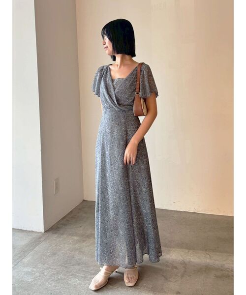LAGUNAMOON フローラルカシュクールワンピース 【夏服】【半袖】 LAGUNAMOON（ラグナムーン） ワンピース 半袖 フローラルカシュクール