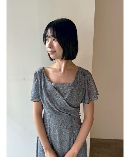 LAGUNAMOON フローラルカシュクールワンピース 【夏服】【半袖】 LAGUNAMOON（ラグナムーン） ワンピース 半袖 フローラルカシュクール