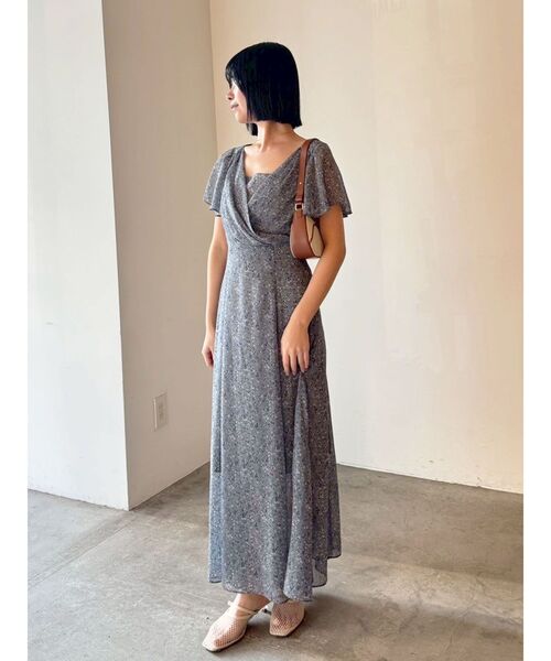 LAGUNAMOON フローラルカシュクールワンピース 【夏服】【半袖】 LAGUNAMOON（ラグナムーン） ワンピース 半袖 フローラルカシュクール