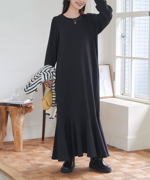 「KOBE LETTUCE」 長袖ワンピース M ブラウン レディース_画像3
