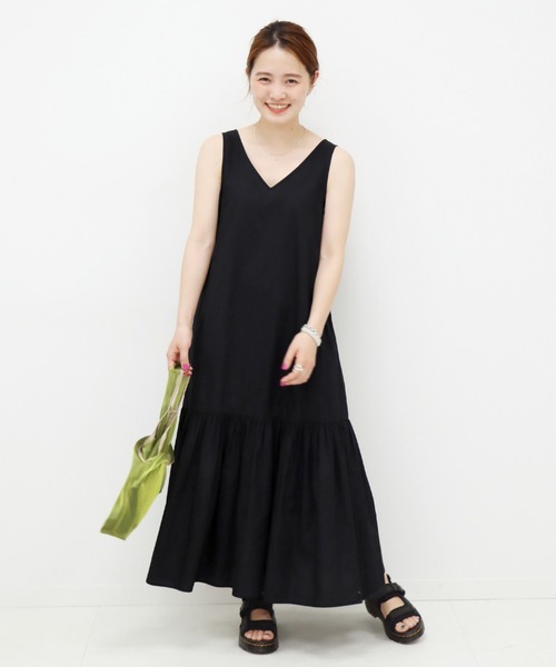 JOURNAL STANDARD ノースリーブロングワンピース ブラック JOURNAL STANDARD（ジャーナルスタンダード） ノースリーブワンピース