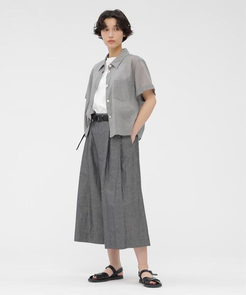 ワイドパンツ パンツ COTTON RAMIE CHAMBRAY レディースの画像