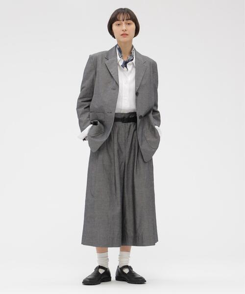 ワイドパンツ パンツ COTTON RAMIE CHAMBRAY レディースの画像