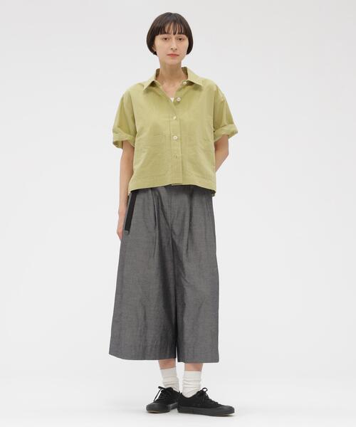 ワイドパンツ パンツ COTTON RAMIE CHAMBRAY レディースの画像