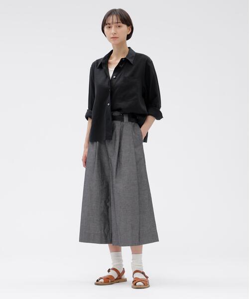 ワイドパンツ パンツ COTTON RAMIE CHAMBRAY レディースの画像