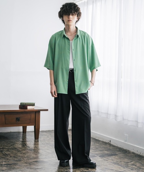「Rocky Monroe」 半袖シャツ L ブルー メンズ_画像3
