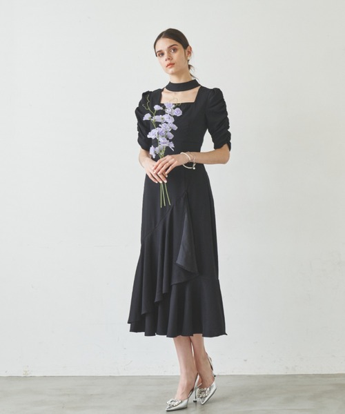 「VIOLETTA」 半袖ワンピース M ブラック レディース_画像6