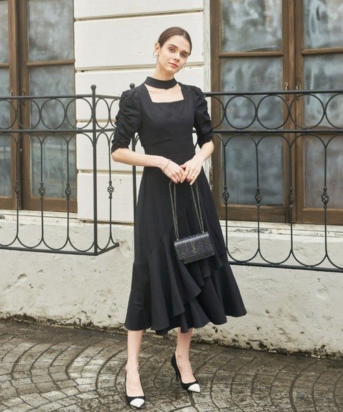 「VIOLETTA」 半袖ワンピース M ブラック レディース_画像8