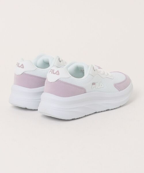 「FILA」 ローカットスニーカー 23.5cm ホワイト×パープル レディース_画像2