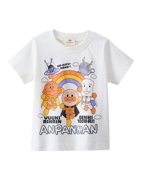 アンパンマン　半袖　Tシャツ　トップス　散歩柄　#573 ベビー 「アンパンマン」5柄から選べる♪半袖プリントTシャツ