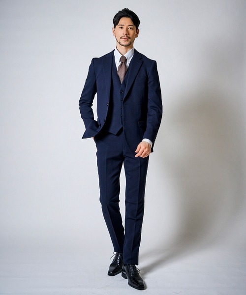未使用品　テットオム（TETE HOMME） ビジネススーツ M TETE HOMME（テット オム） 3ピーススーツ LARGE ネイビー メンズ
