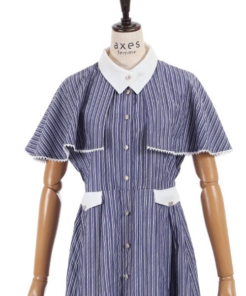 axes femme（アクシーズ ファム） ワンピース 半袖 ケープ付きバイ