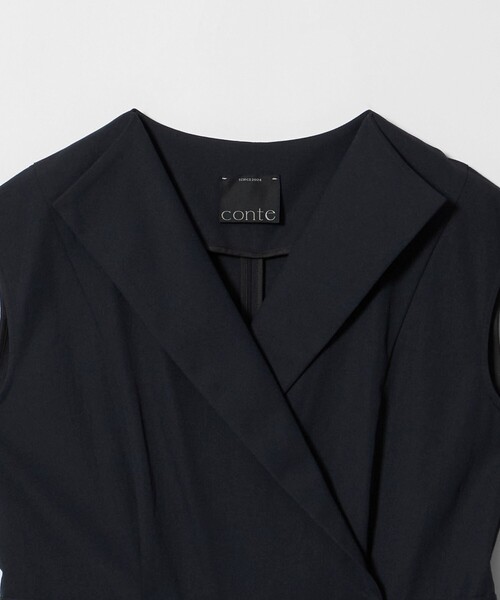 conte オールインワン 「conte」ラペル サイドポケット オールインワン
