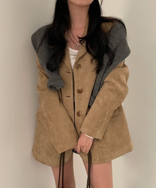 「FREE STYLISTS」 テーラードジャケット FREE キャメル レディース_画像2